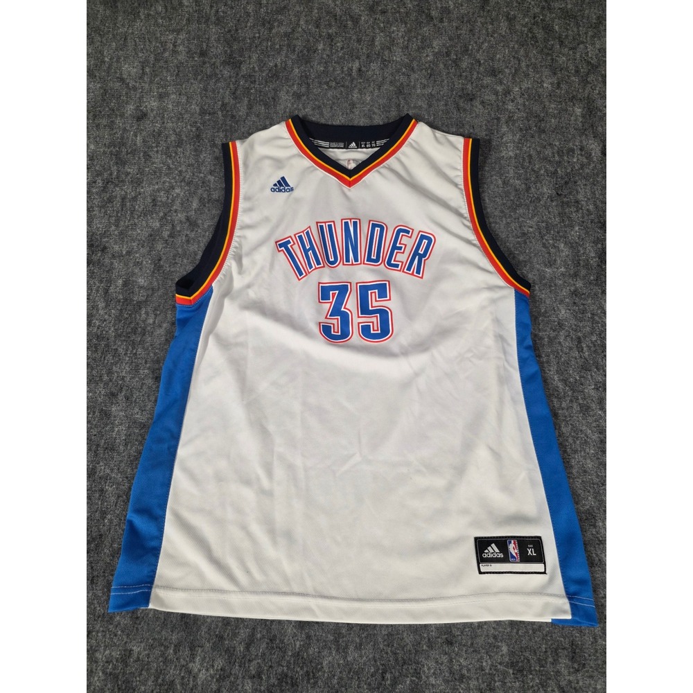 Adidas Oklahoma City Thunder Kevin Durant 35 NBA Jersey Youth XL White